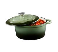 alpina Cocotte Fonte Émaillée 3,8 L Ø 24 cm - Faitout Induction avec Couvercle -