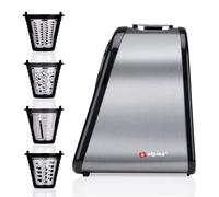 alpina Coupe Légumes Électrique 4 en 1 - Multifonctions - 200 Watts - Acier Inoxydable - Argent