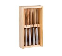 alpina Couteau à steak dans boîte en bois - Acier inoxydable - Dans boîte de rangement - Couteau à steak 22,5 CM - Acier inoxydable