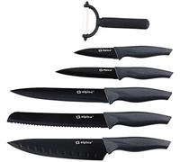 alpina Couteau - Lot de 6 Pièces + Couteau économe | 5 tailles | Éplucheur - Premium Lames avec revêtement anti-adhésif