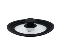 Alpina Couvercle de poêle en verre avec bord en silicone 16/18/20 cm, Noir
