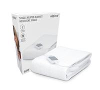 Alpina Couverture Chauffante 1 Personne - 3 Réglages de Chaleur - Plaid Chauffant Lavable - Couverture Chauffante Electrique - Télécommande