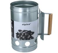 Alpina Démarreur de Charbon de Bois Ø16 cm X 27 cm - Allume-Feu pour Barbecue en Métal - Démarreur de Barbecue avec Poignée - Rapide et Facile