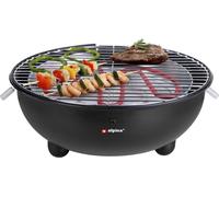 Alpina Barbecue plancha électrique – 1250 W – Ø 30 cm – Noir – Sans fumée