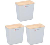 alpina Ensemble de Boîtes de Rangement 3 Pièces - Boîtes de conservation 1L - 13,5 x 13 x 8 cm - Boîtes de rangement en Plastique - Boîtes de Conservation avec Couvercle - Blanc