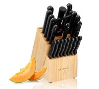 ALPINA Bloc à couteaux, 22 pièces, bois, noir