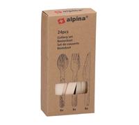 Alpina Ensemble de couverts en bois - 24 pièces