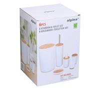 Alpina Ensemble de toilette 6 pièces bambou blanc – Unique
