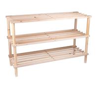 Lifetime Garden Alpina Étagère à Chaussures - 3 Couches - Bois - 74 x 26 x 48,5 CM - Jusqu'à 10 Paires de Chaussures