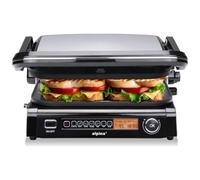 ALPINA - Grill électrique Multi fonction Panini Viande 2100W Minuterie 8 réglages Cuisson intelligente Plaque Anti-adhésive