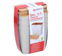 ALPINA Lot de 3 boîtes de rangement - 1 L