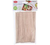 Alpina Lot de 50 Couteaux en Bois Naturel Jetables 16 cm Beige