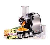 alpina Mandoline Cuisine Électrique - Coupe Legumes Multifonctions - Hachoir Électrique en Acier Inoxydable - Mandoline Coupe-Légumes - Coupe Legume - Hachoir à légumes, Argenté.