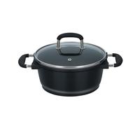 alpina Marmite - Ø20 cm - 2,2 L - Poêle - Cocotte - Tous Feux - avec Couvercle - Passe au Lave-Vaisselle - Noir
