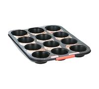 Alpina Moule à Muffins / Cupcakes 12 Cavités Antiadhésif Cuisson Homogène Noir