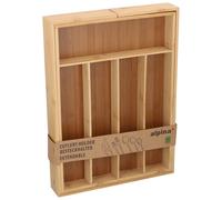 Edco Eindhoven B.V. Alpina Range-couverts extensible en bambou - Range-couverts pour tiroirs - Organisateur réglable avec compartiments - Insert de tiroir pour cuisine et bureau