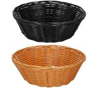 ALPINA Lot de 2 paniers marron/noir en PP - Ø 20 / 13,5 x 7 cm