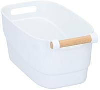 Alpina Panier de rangement - 27 x 14,5 x 12 cm - Plastique - Poignée en bois