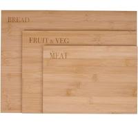 alpina Planche à Découper en Bois - Ensemble de 3 - Différentes Tailles - Bambou