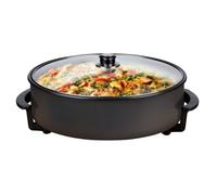 alpina Poêle électrique avec couvercle Ø42 cm - Poêle électrique multifonctionnelle 1500W - avec couvercle et revêtement antiadhésif - température max. Température 240°C - pour pizza, paella, poulet,