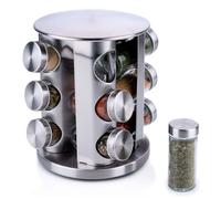 Alpina Porte-épices pivotant avec 13 pots en acier inoxydable - 19 x 23 cm