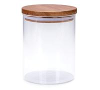 alpina Pot de Stockage en Verre 600 ML - Pot de Stockage en Verre avec Couvercle Accacia - Refermable à L’Air - Pot en Verre pour Aliments Secs - Rangement de Cuisine pour Bonbons, Noix ou Pâtes