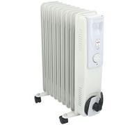 alpina Radiateur bain d'Huile YLA07S09 - 2000W - Radiateur Electrique Mobile - Thermostat Réglable - Rangement du Cordon - Protection contre la Surchauffe - Blanc
