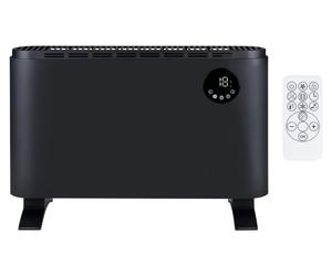 alpina Radiateur soufflant électrique 2000W - Radiateur électrique convecteur - Radiateur rayonnant avec thermostat réglable et 3 niveaux de chauffage - à poser ou à fixer au mur - noir