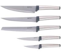 alpina Set de Couteaux 5 Pièces : Comprenant un Couteau à Pain et un Couteau de Chef - Inox/Polypropylène