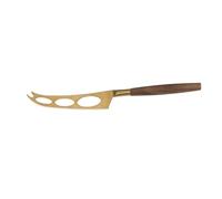 alpina Set de Couteaux à Fromage 2 Pièces - Couteau Fromage Doré avec Manche Bois - Pour Fromage Tendre ou Dur - Couteaux à Fromage pour Plateau Apéritif, Marron