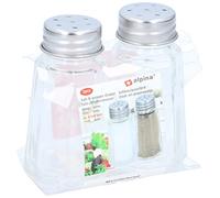 Alpina Set sel et poivre Ultra Compact en verre avec étiquette Pack de 2 transparent