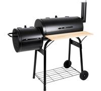 Alpina Smoker Barbecue - Fumoir BBQ - avec fumoir séparé - cheminée réglable - 104 x 58 x 114 cm