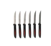 alpina Steakmessen 23 cm 6 Stuks Zwart/Rood