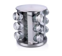 Alpina Porte-épices pivotant avec 13 pots en acier inoxydable - 19 x 23 cm