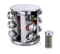 alpina Support à épices rotatif avec pots Ø 19 X 23 CM 360º Rotatif 12 Pots Acier inoxydable