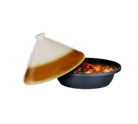 alpina Tajine 2,5L - Couscoussier Induction avec Couvercle Céramique Ø30cm - Casserole Tout Feux - Idéal pour Tajines et Couscous - Élégant et Durable, Noir