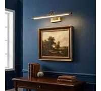 Alpinaluz Aplique LED pour Tableaux 60 cm 12W en Aluminium Couleur Cuivre Vieilli - Bras Double Articulé Orientable sur 3 Axes, Lumière Chaude 2800K, Design Moderne Élégant pour Éclairage Intérieur
