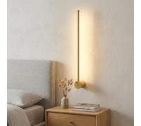 Alpinaluz Aplique Murale Lineal Doré 60 cm avec LED Intégrée 10W, Bras Pivotant 360°, Lumière Indirecte Chaude 2700K, Design Moderne en Aluminium pour Chambre, Salon et Bureau