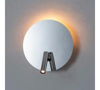 Alpinaluz Applique LED chromée avec lumière d’ambiance et liseuse | Applique murale en métal, éclairage indirect 5 W et liseuse 3 W, deux interrupteurs indépendants, Ø 17,5 cm