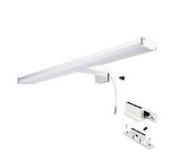 Alpinaluz Applique LED Chromée pour Miroir - 4000K - Éclairage Frontal et Bas - Montage sur Miroir, Mur ou Meuble - IP44 - Aluminium et Acrylique (40cm 8W)