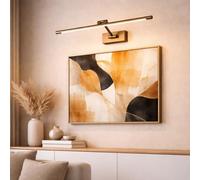 Alpinaluz Applique LED Cuivre Vieilli 48 cm 10W Lumière Blanche Chaude 2700K MIRO Bras Articulé Orientable Éclairage pour Tableaux et Miroirs Finition Dorée Brossée avec Driver KGP