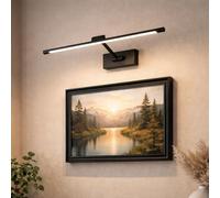 Alpinaluz Applique LED Noir 48 cm 10W Lumière Blanche Chaude 2700K MIRO Bras Articulé Orientable Éclairage pour Tableaux Miroirs et Présentoirs en Aluminium Mat