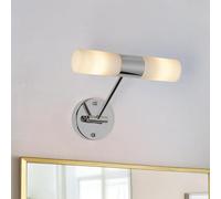 Alpinaluz Applique Murale 2×E14 Verre Métal Chromé IP44 Double Éclairage