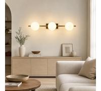 Alpinaluz Applique murale 3 globes en verre G9 métal doré