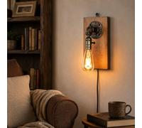 Alpinaluz applique murale E27 avec câble, prise et interrupteur vintage
