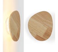 Alpinaluz Applique murale intérieure en bois naturel "TRINA" 12 W - Lumière indirecte chaude 2700 K - Design organique avec éclairage arrière - Style minimaliste moderne - IP20
