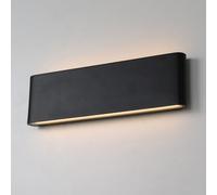 Alpinaluz Applique murale LED noire 20 W 2700 K - Éclairage haut et bas, diffuseur en verre, design rectangulaire fin en aluminium IP54 pour intérieur et extérieur couvert