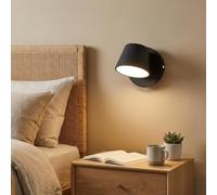 Alpinaluz Applique Murale LED Noire 6W 2700K Orientable, Lampe Murale en Aluminium Style Industriel Vintage et Moderne Minimaliste, Lumière Chaude 520lm pour Chambre Escalier Salle de Bain Restaurant