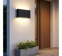 Alpinaluz Applique Murale LED Noire en Aluminium avec Diffuseur en Verre Satiné, 12W 2700K Blanc Chaud, Lumière Vers le Haut et le Bas, IP54, Pour Salle de Bain, Zones Humides et Extérieur Couvert