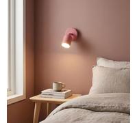 Alpinaluz Applique Murale Orientable en Métal Rose avec Douille GU10 - Lampe de Lecture Moderne et Minimaliste pour Chambre, Salon et Hôtel, Design Compact et Fonctionnel pour Intérieur